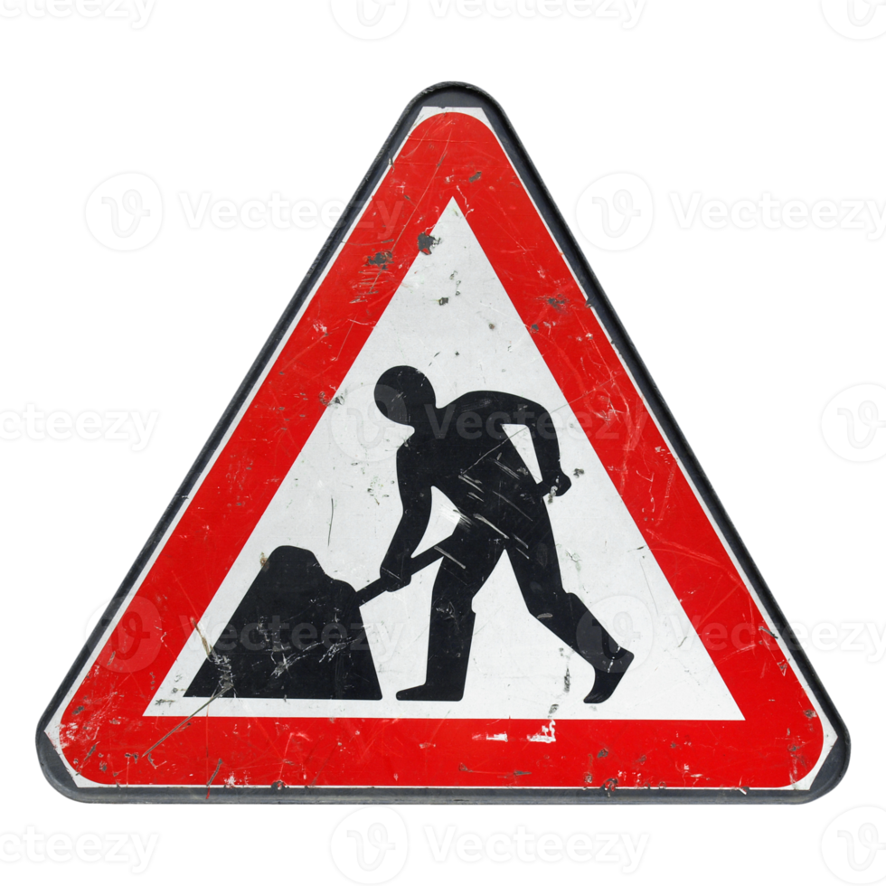 Roadworks sign transparent PNG