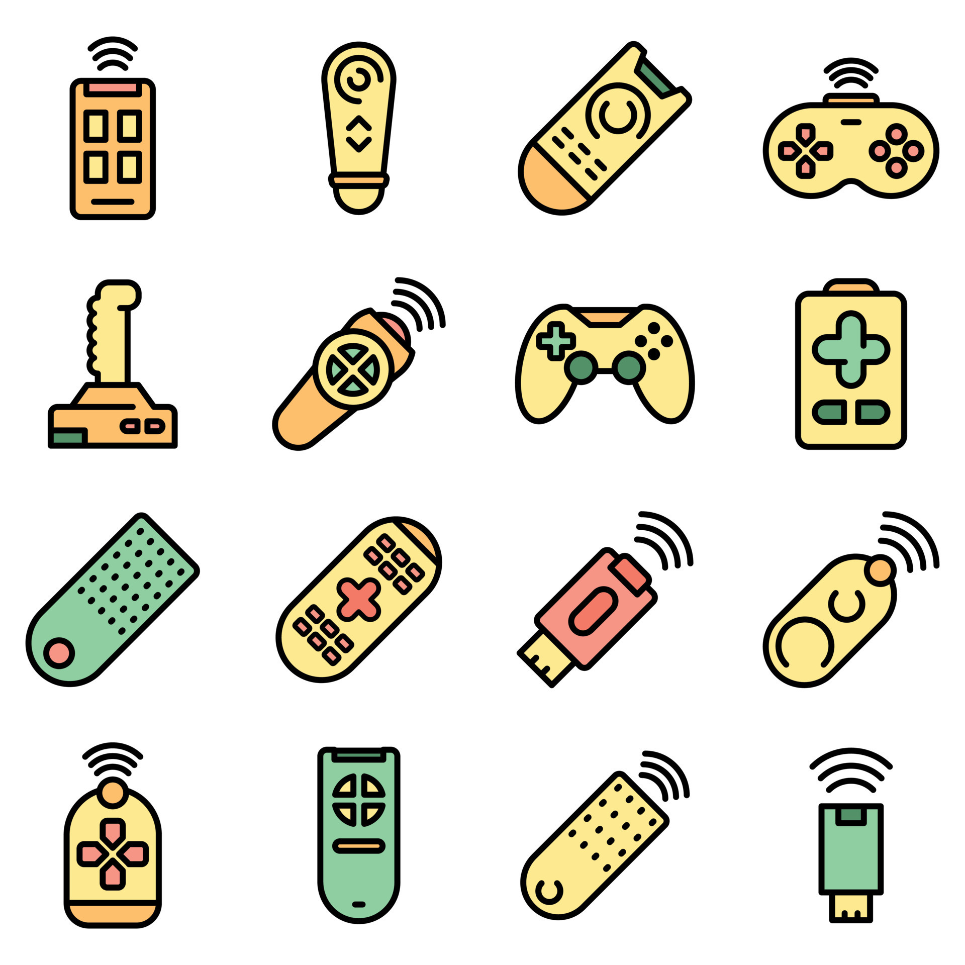 Remote control icons set vector flat 8550795 Vector Art at Vecteezy