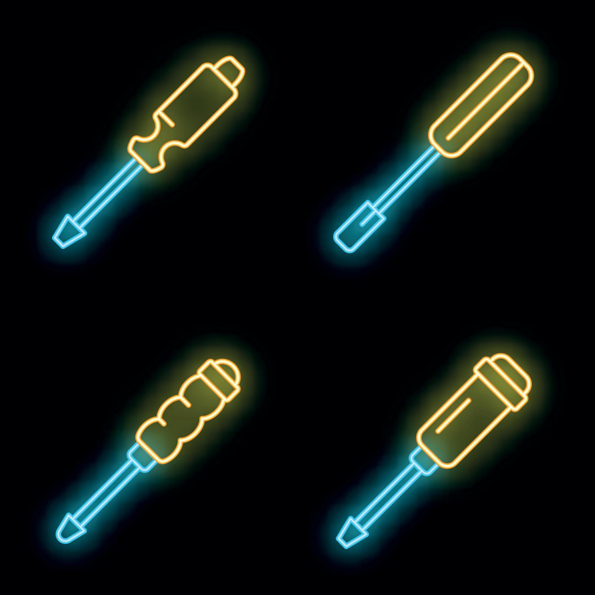 Screwdriver icons set vector neon 8550929 Vector Art at Vecteezy