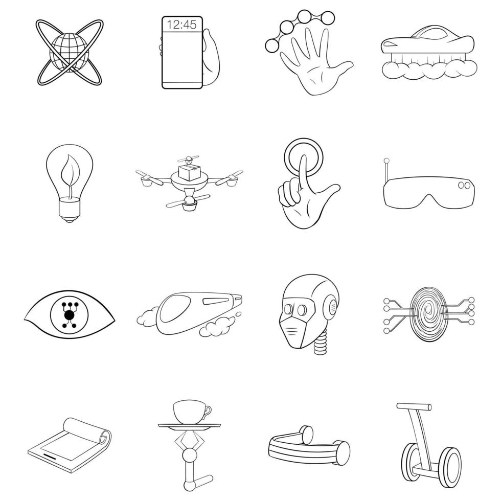 New technologies icon set outline vector