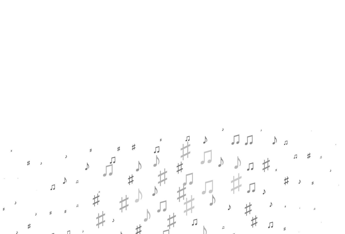 Light Silver, Gray vector pattern with music elements.