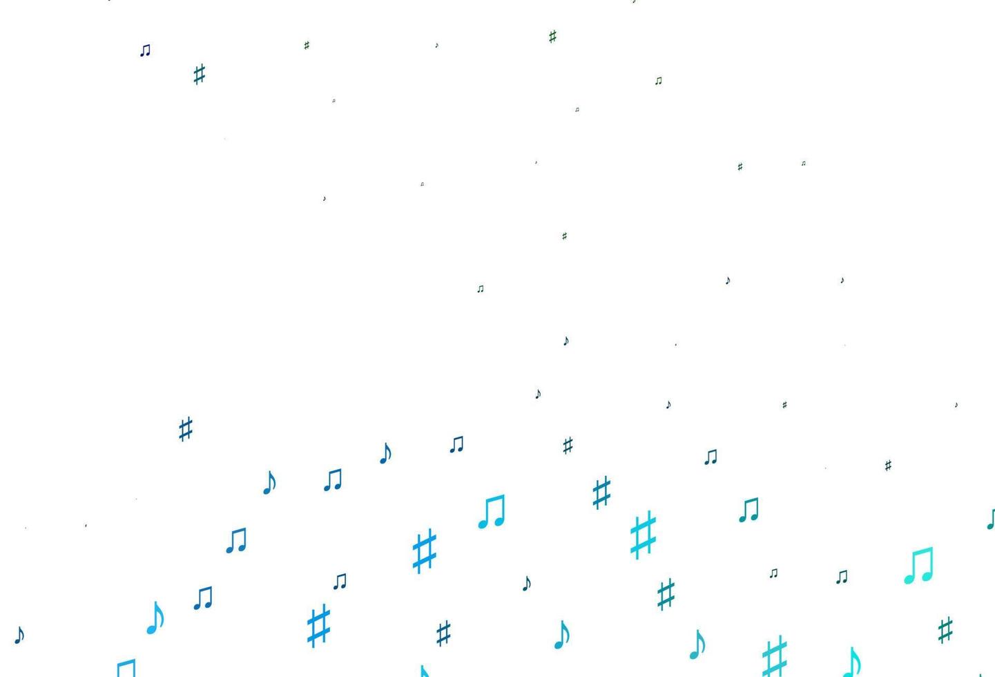 Light Blue, Green vector texture with musical notes.