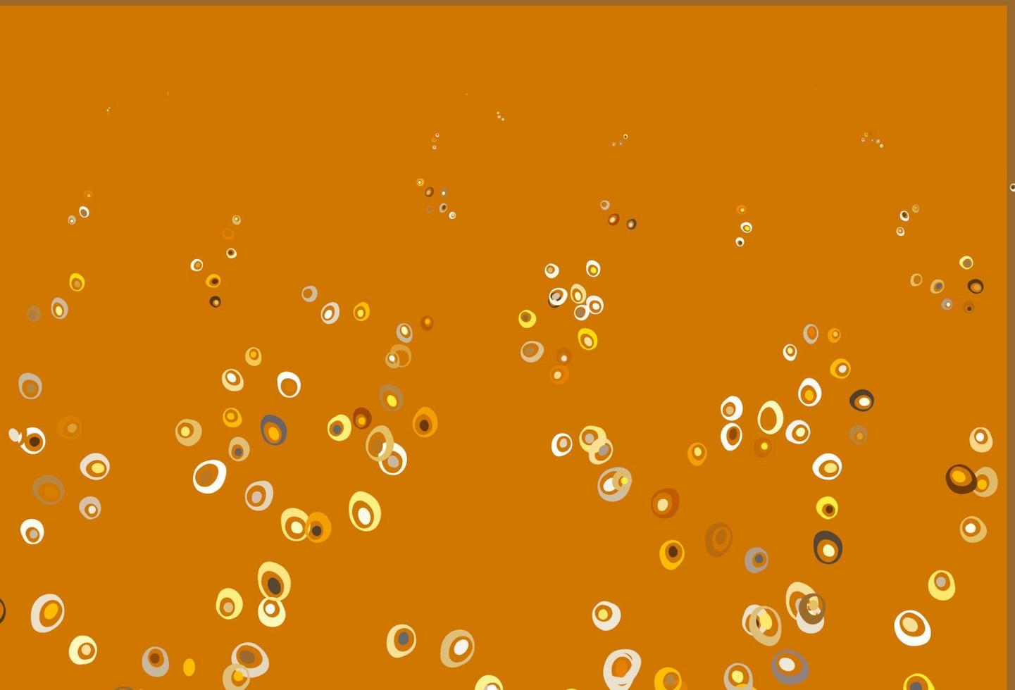 Fondo de vector amarillo claro, naranja con burbujas.