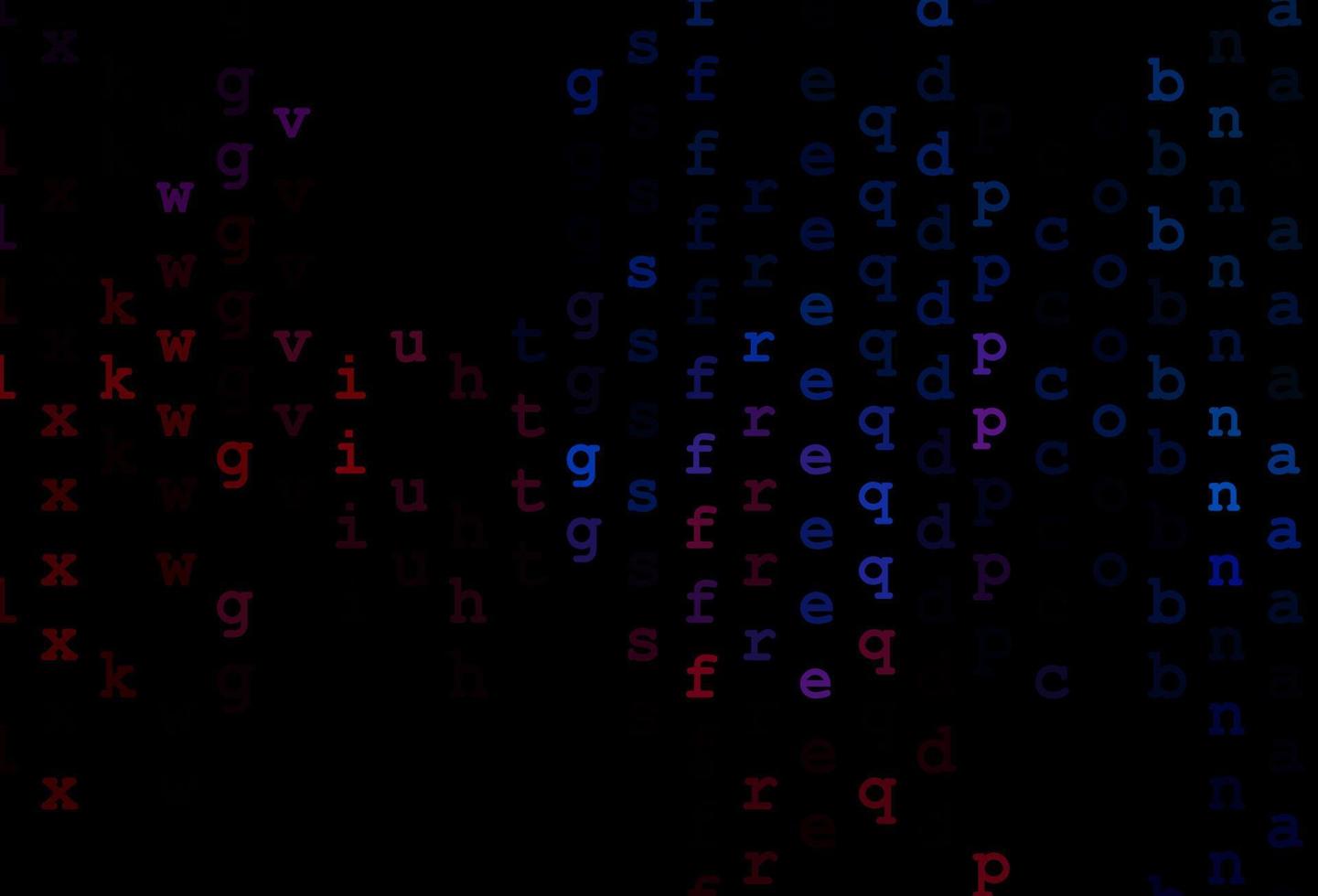 Dark blue, red vector pattern with ABC symbols.