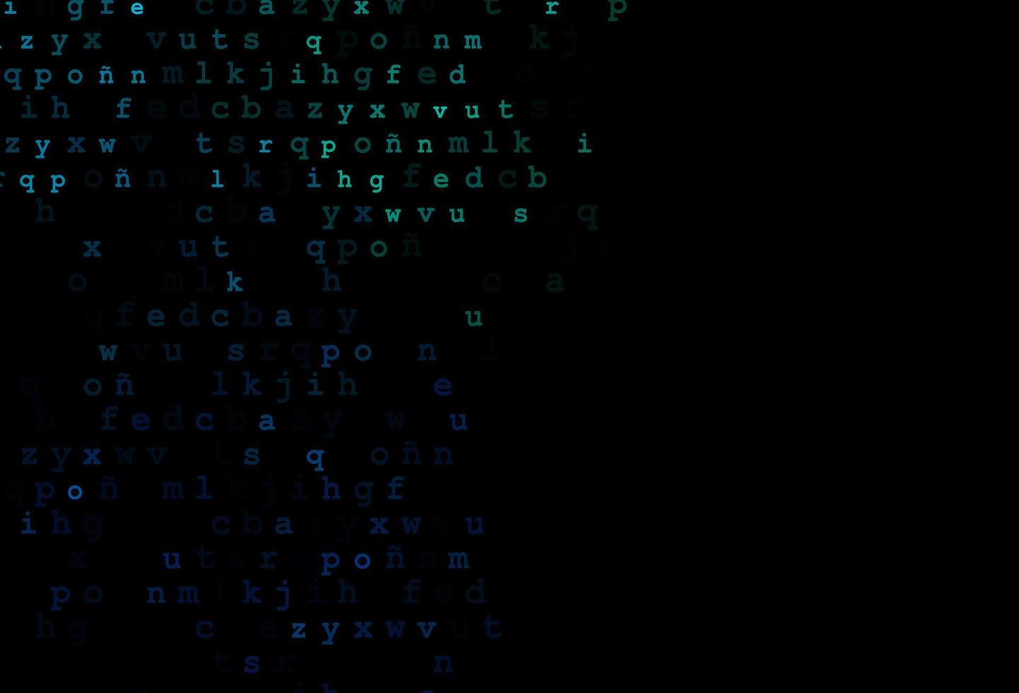 plantilla de vector azul oscuro, verde con letras aisladas.