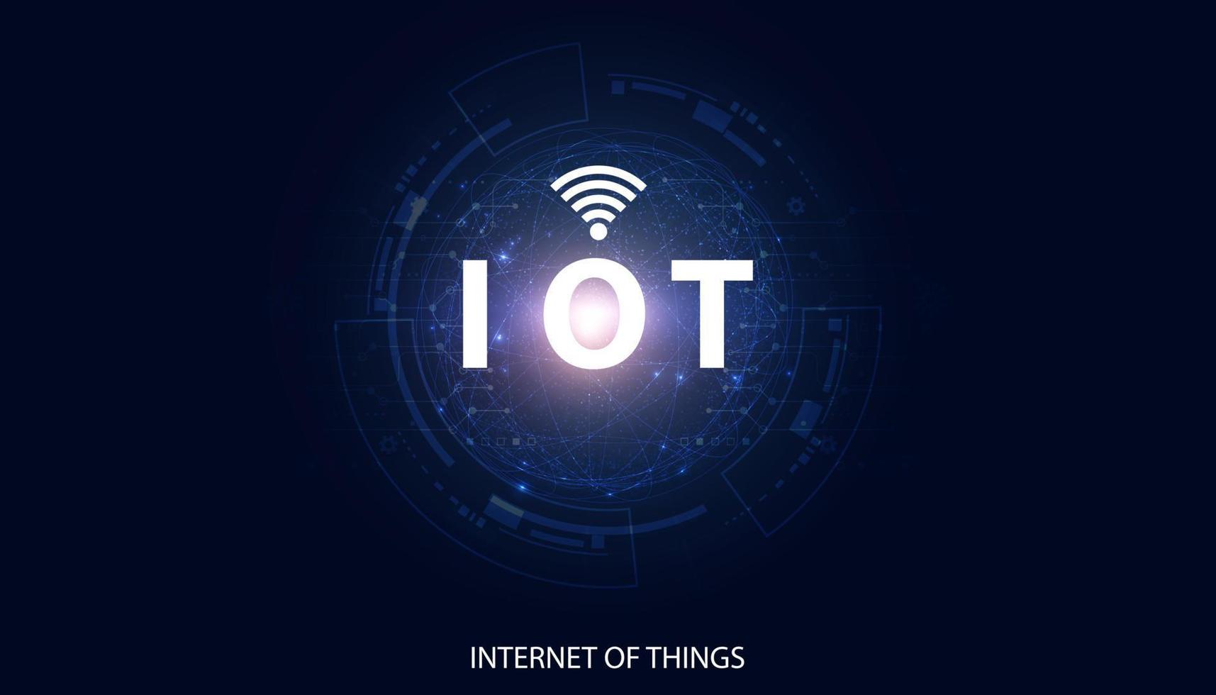 resumen, iot, Internet de las cosas, conceptos, dispositivos electrónicos se conectan o envían información entre sí a través del dispositivo inteligente de Internet, la red inteligente y el transporte inteligente. vector