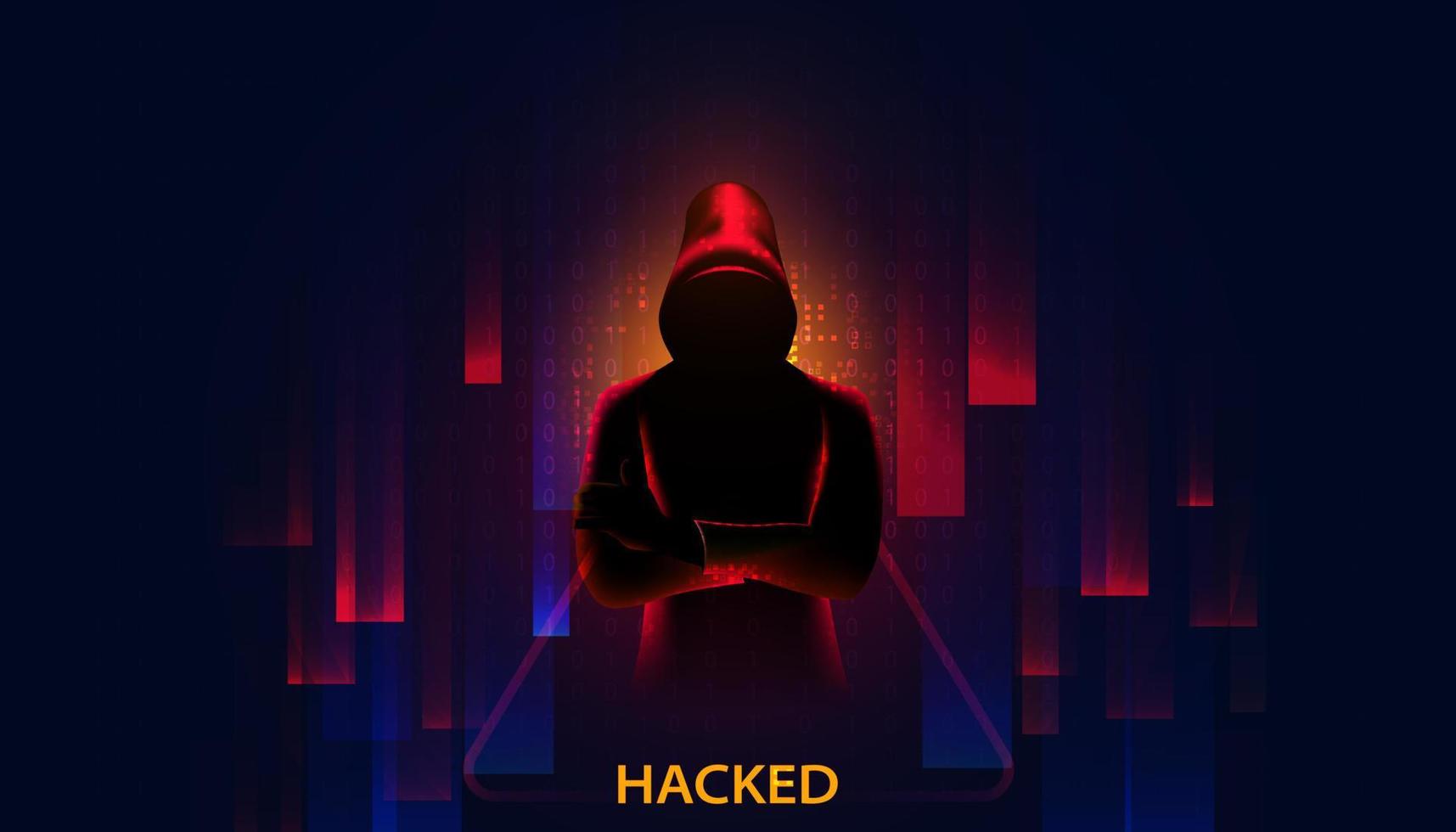Abstract hacker concept steals information from computers on the network. in the internet world break through the security system vector