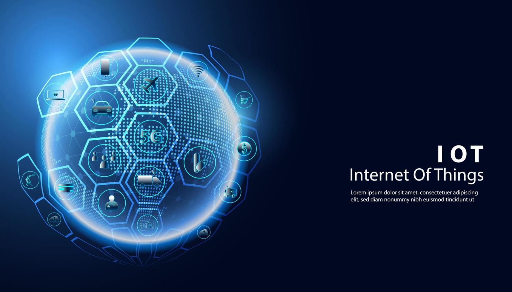 Abstract Internet of things Concept city 5G.IoT Internet of Things communication network Innovation Technology Concept Icon. Connect wireless devices and networking Innovation Technology. vector