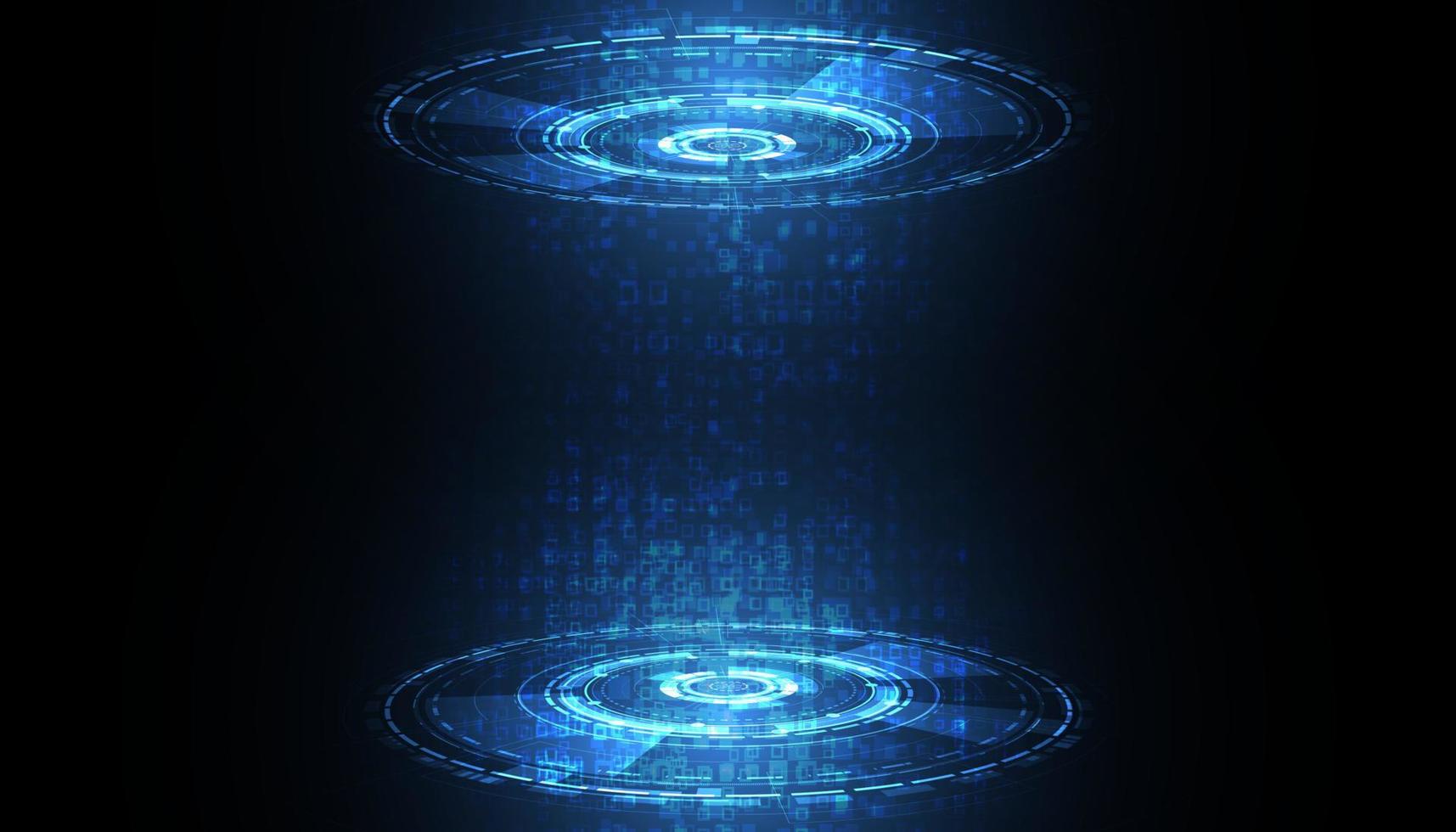 círculo abstracto interfaz azul fondo futurista fondo cuadrado azul claro para espacio de copia. en fondo azul futuro de alta tecnología vector