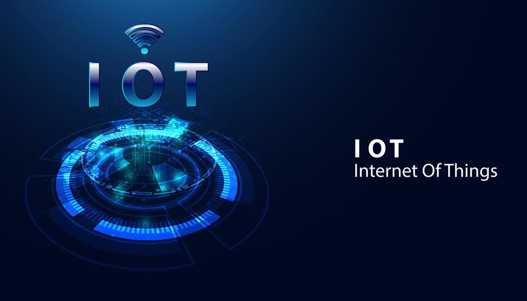 Abstract, IoT, Internet of Things, concepts, electronic devices Connect or send information to each other via the Internet Smart Device, Smart Network and Intelligent Transportation. vector