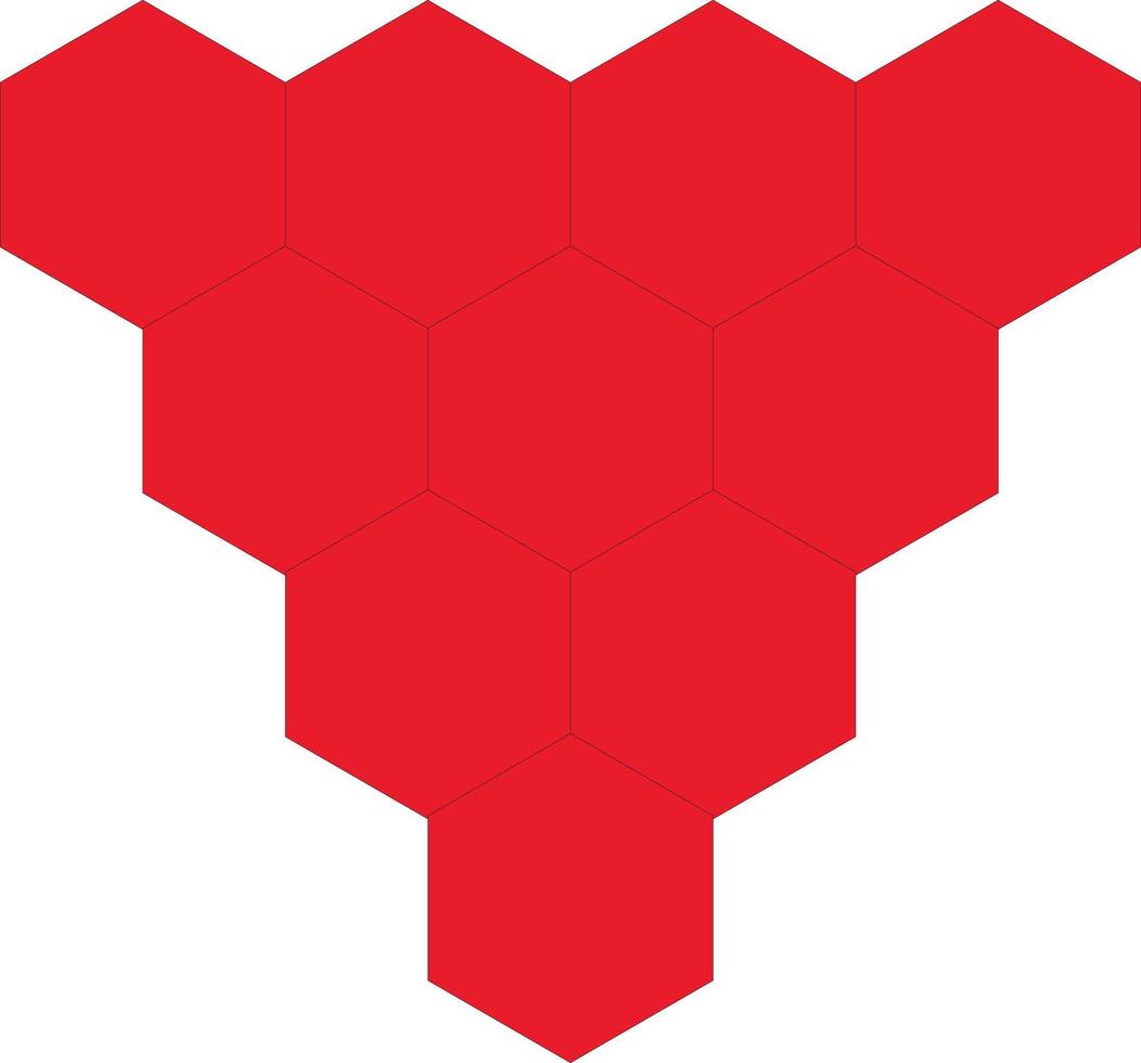 honeycomb red color design vector