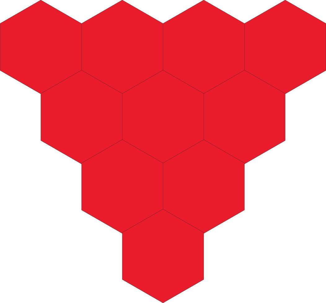 honeycomb red color design vector