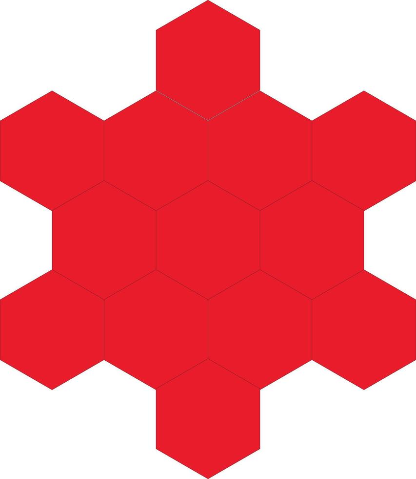 honeycomb red star design vector