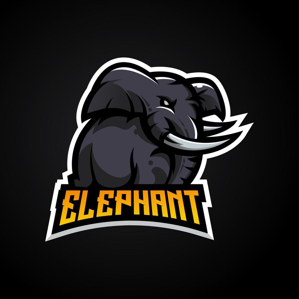 vector de diseño de logotipo de mascota de elefante con estilo de concepto de ilustración moderno para placa, emblema y juego. ilustración de elefante enojado para equipo de e-sport