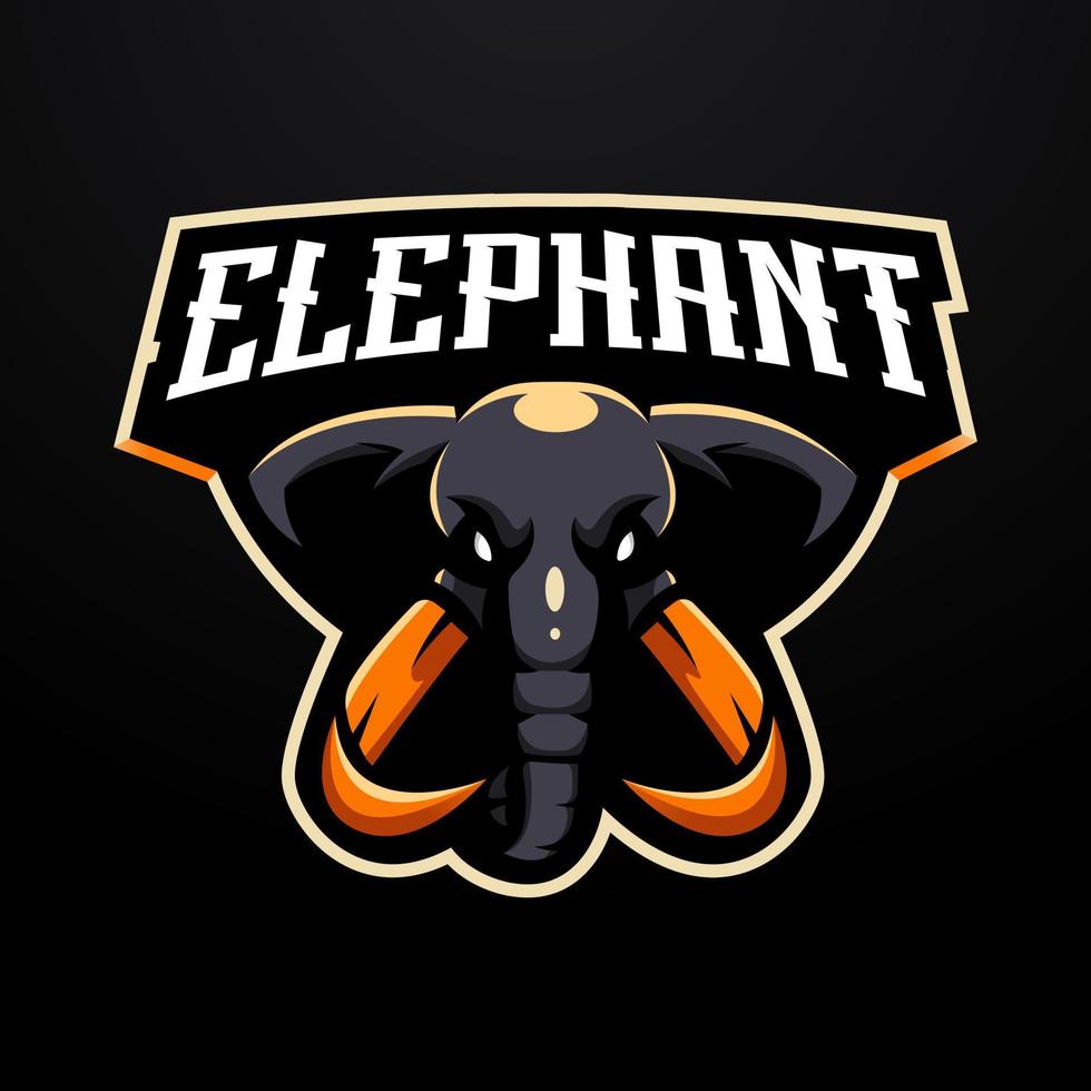 vector de diseño de logotipo de mascota de elefante con estilo de concepto de ilustración moderno para placa, emblema y juego. ilustración de elefante enojado para equipo de e-sport