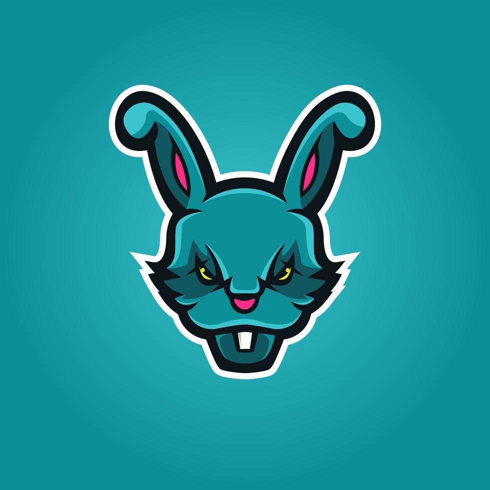 Angry head mascot logo of Rabbit for sports team vector