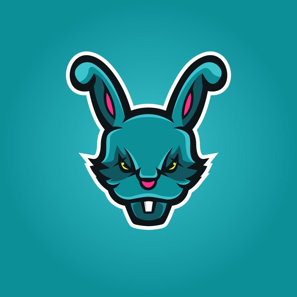 Angry head mascot logo of Rabbit for sports team vector