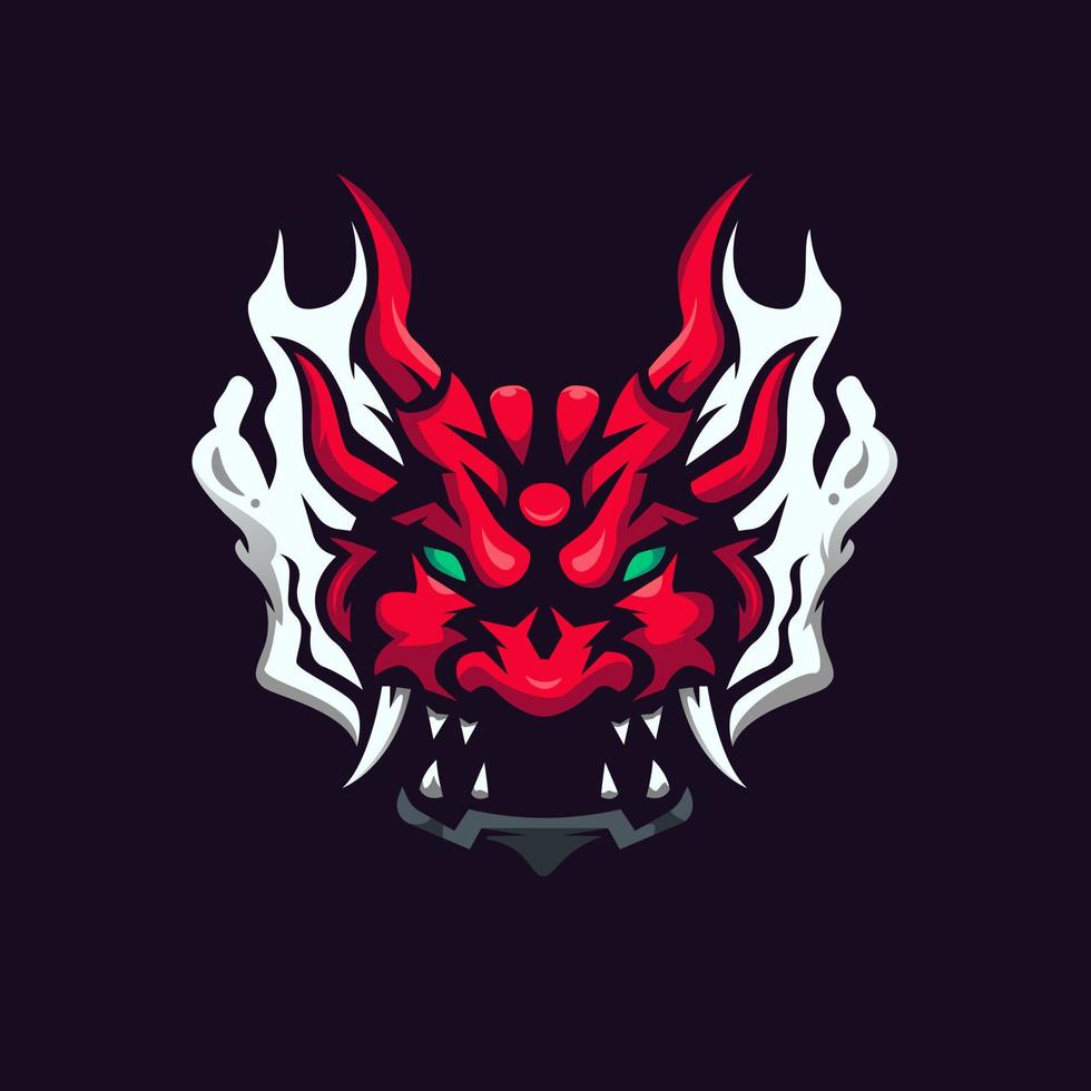 vector de diseño de logotipo oni con un estilo de concepto de ilustración moderno para la impresión de insignias, emblemas y camisetas. la oni enojada dejo salir humo de su boca