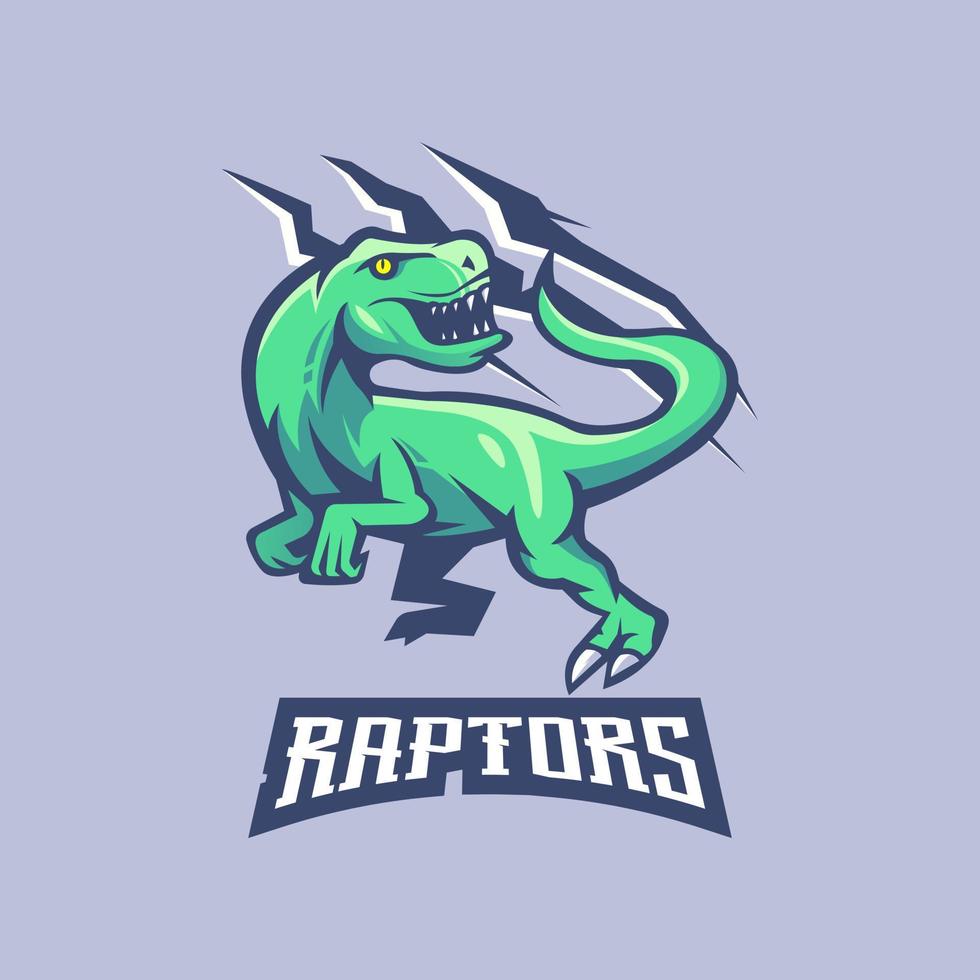 Raptors esport mascot logo design vector