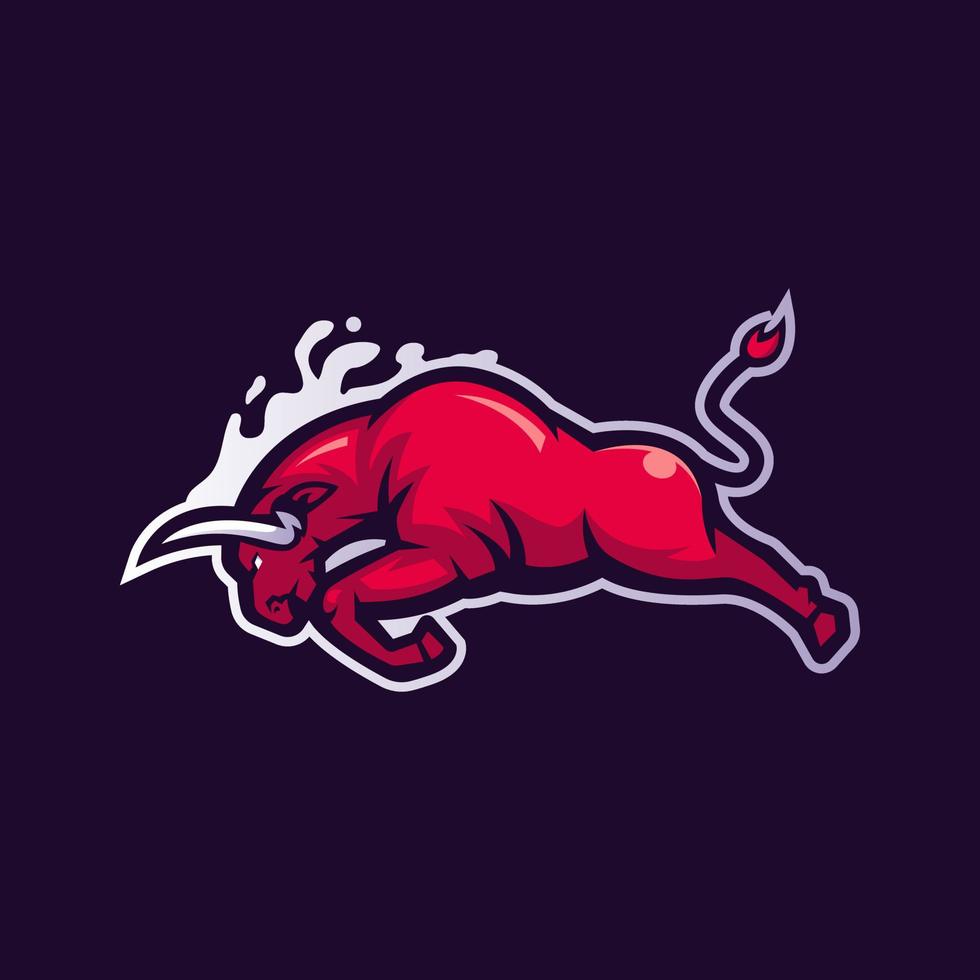 Bull mascot logo design vector with modern illustration concept style for badge, emblem and t shirt printing. raging bull illustration for sports logo