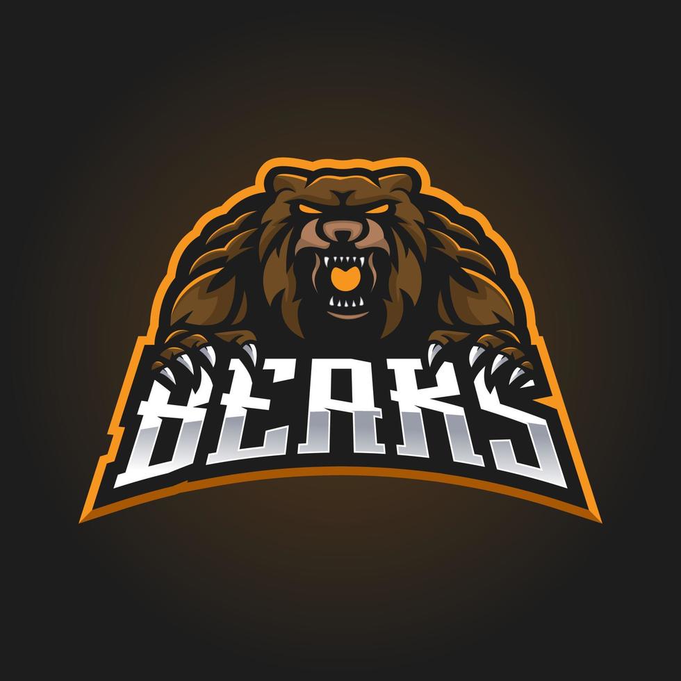 Bear esport mascot logo design vector