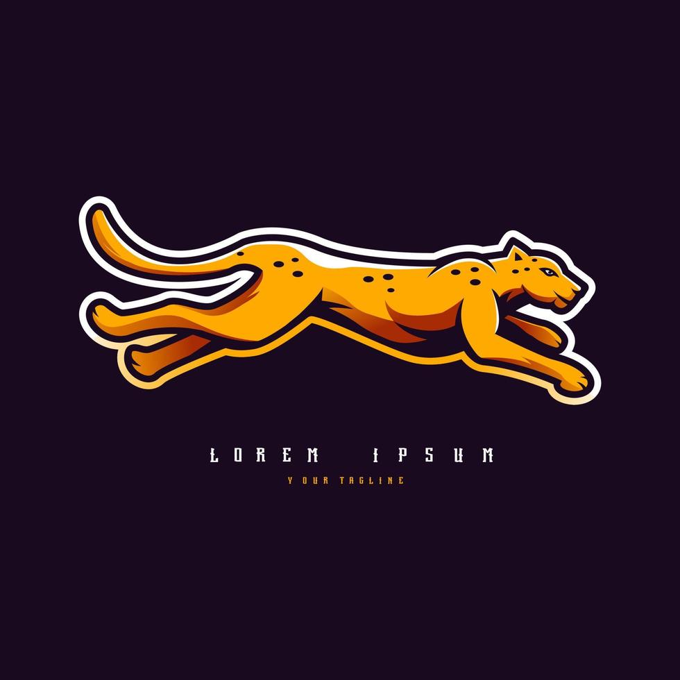 ilustración de plantilla de vector de diseño de logotipo de leopardo