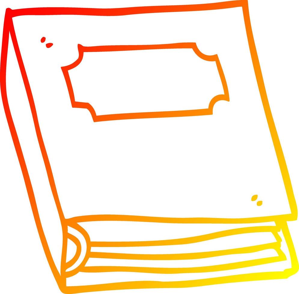 warm gradient line drawing cartoon closed book vector