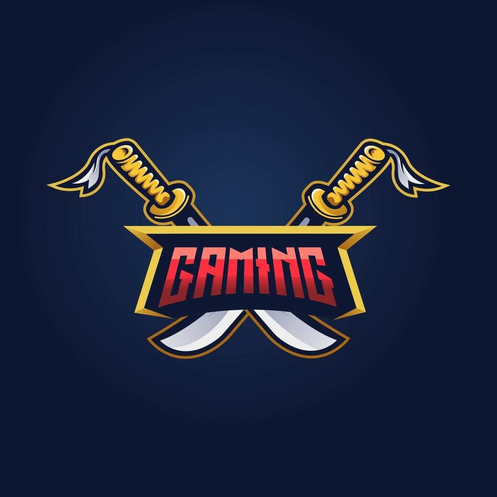 Cleaver mascot logo design vector with modern illustration concept style for gaming, badge, emblem and t-shirt printing. sword illustration for gaming