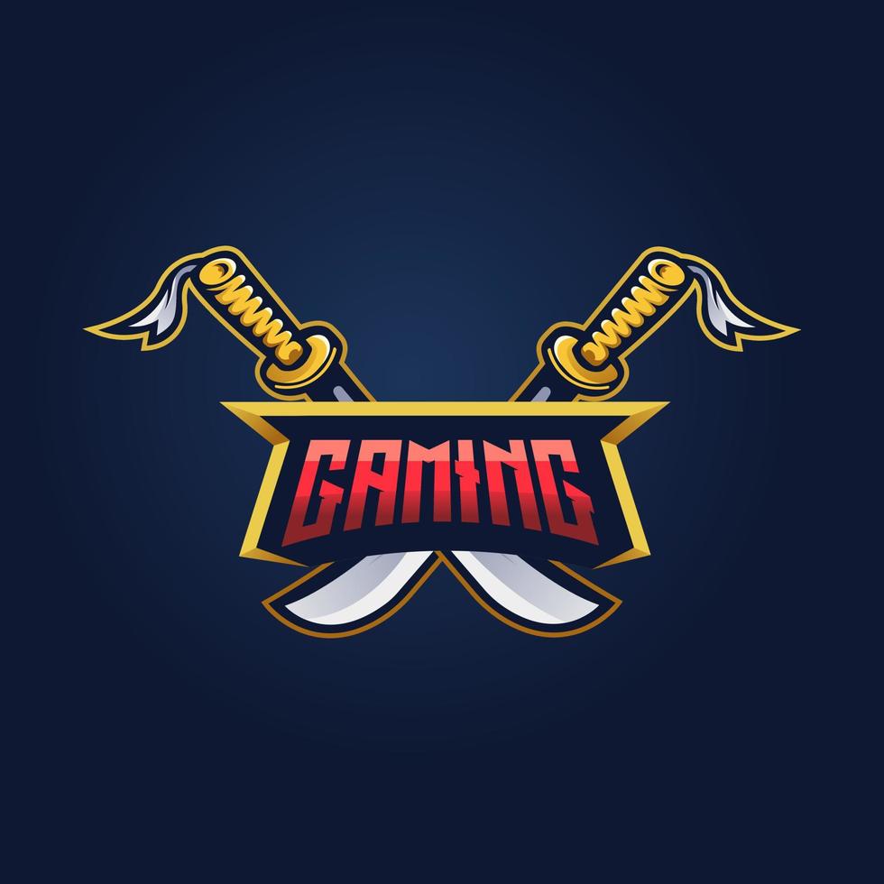Cleaver mascot logo design vector with modern illustration concept style for gaming, badge, emblem and t-shirt printing. sword illustration for gaming