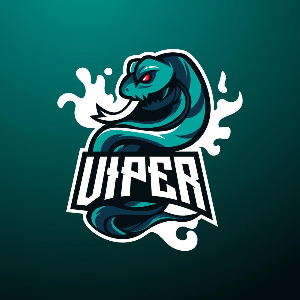vector de diseño del logotipo de la mascota viper con un estilo de concepto de ilustración moderno para la impresión de insignias, emblemas y camisetas. ilustración de víbora enojada para el equipo deportivo