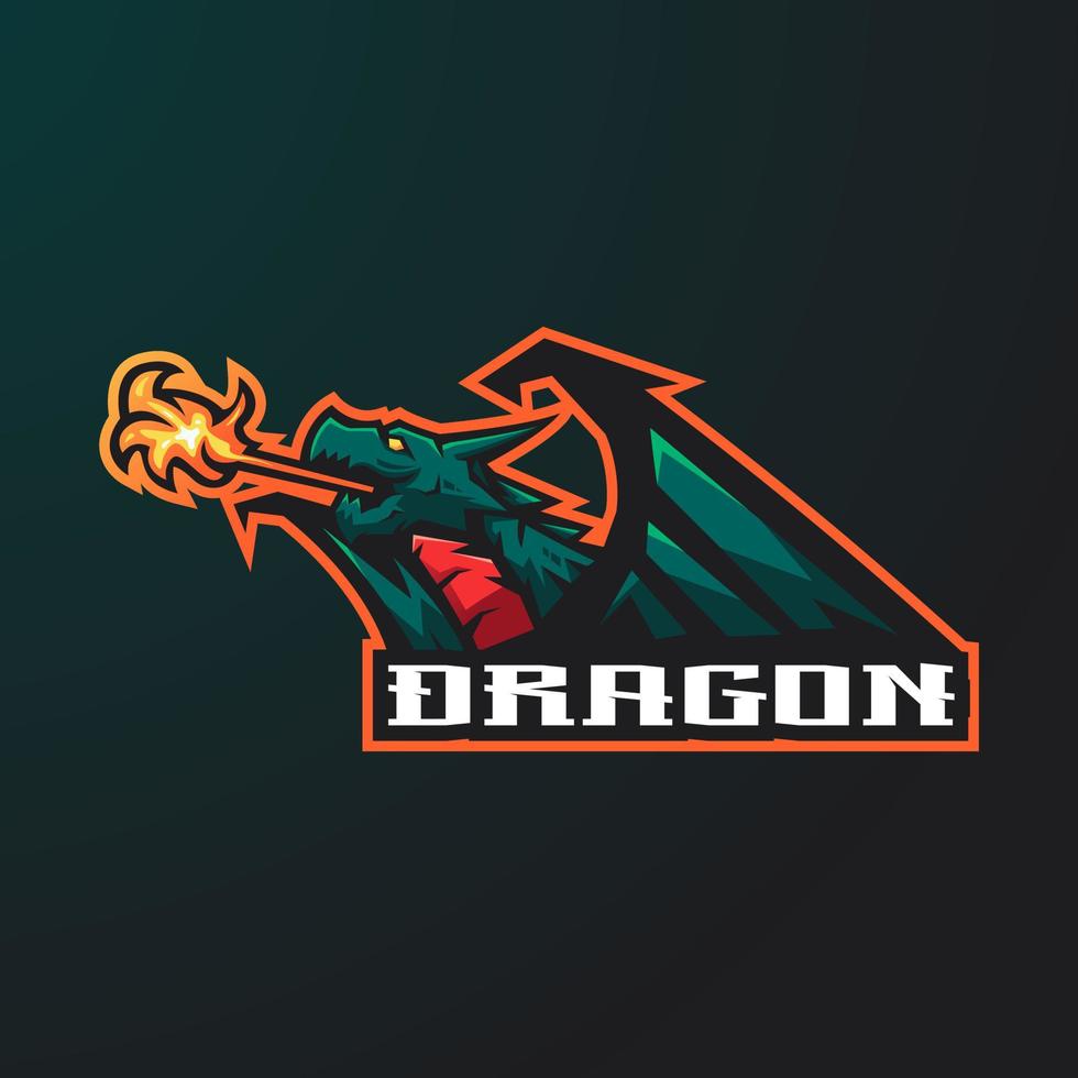 Dragon mascot logo design vector with modern illustration