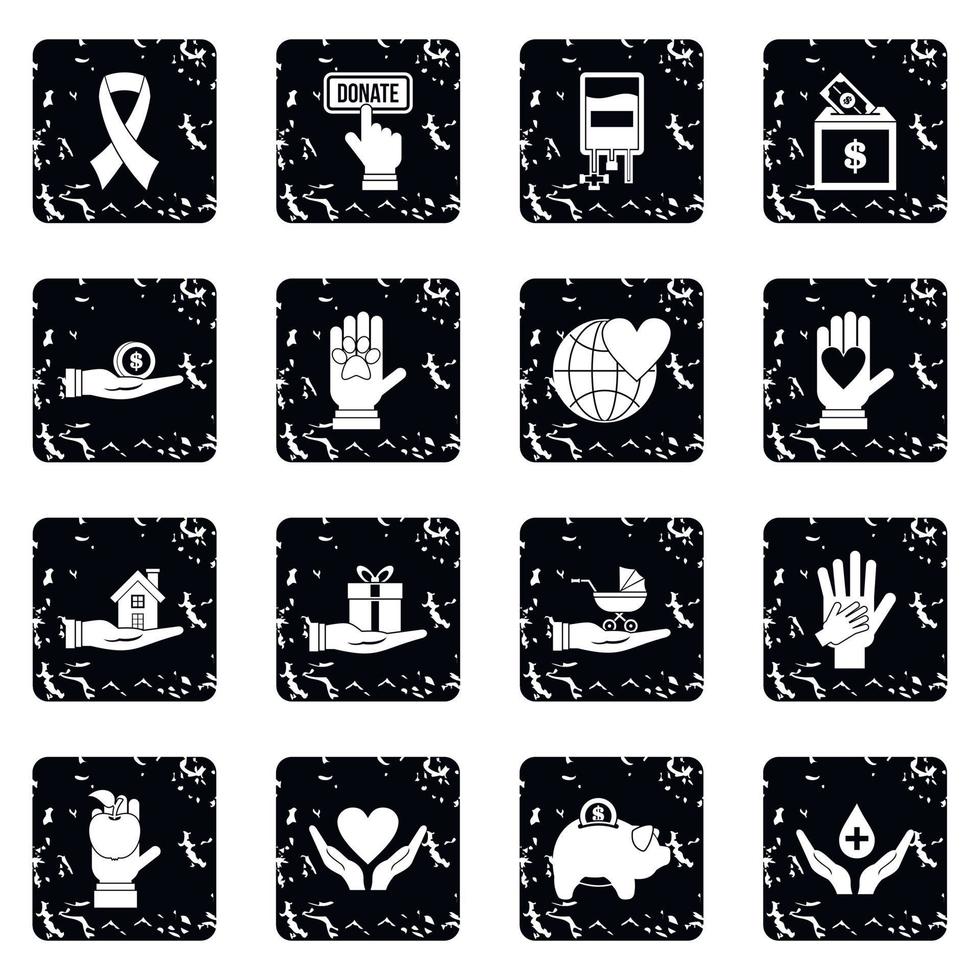 Charity icons set vector