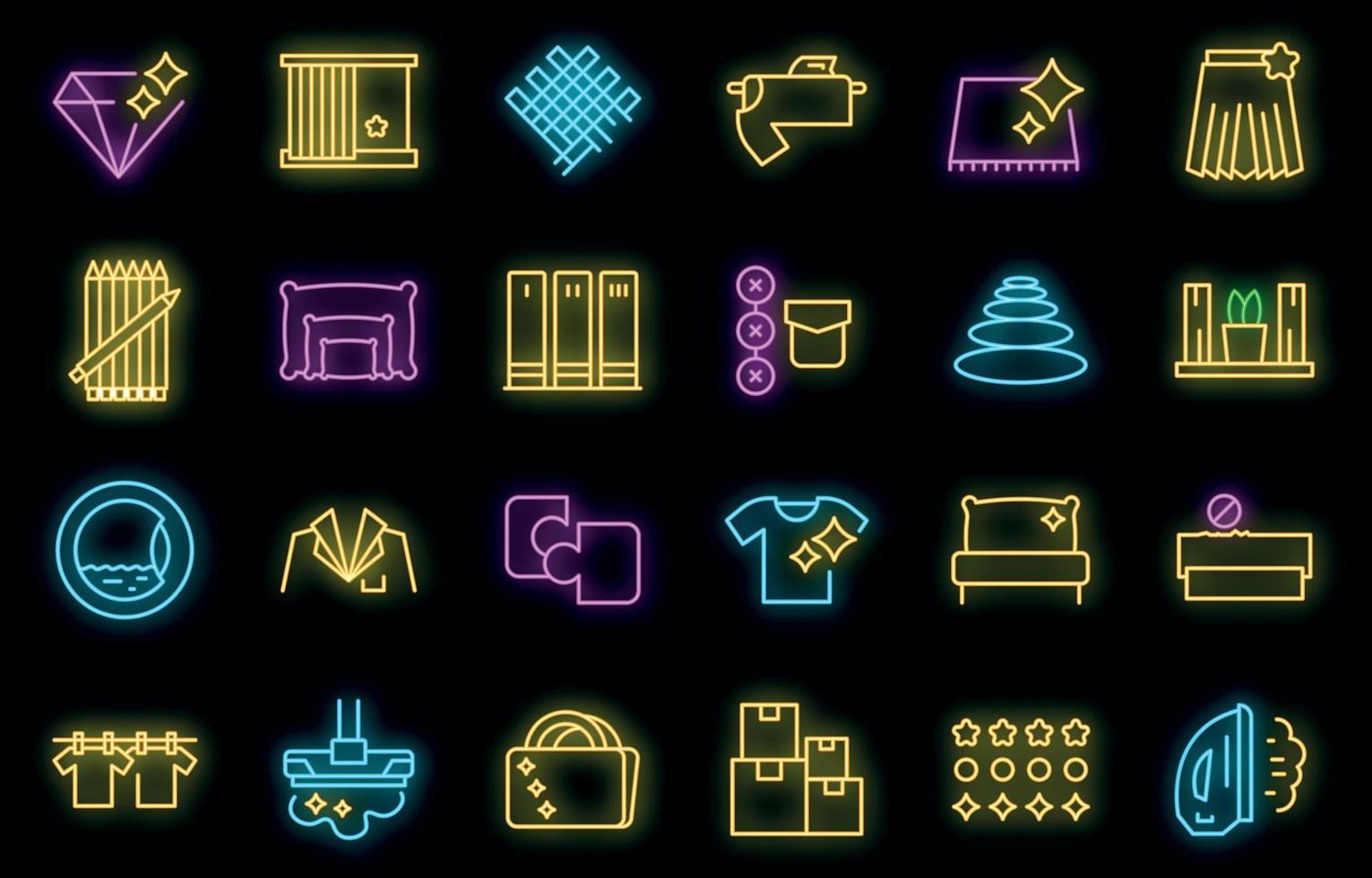 conjunto de iconos de perfeccionismo neón vectorial vector