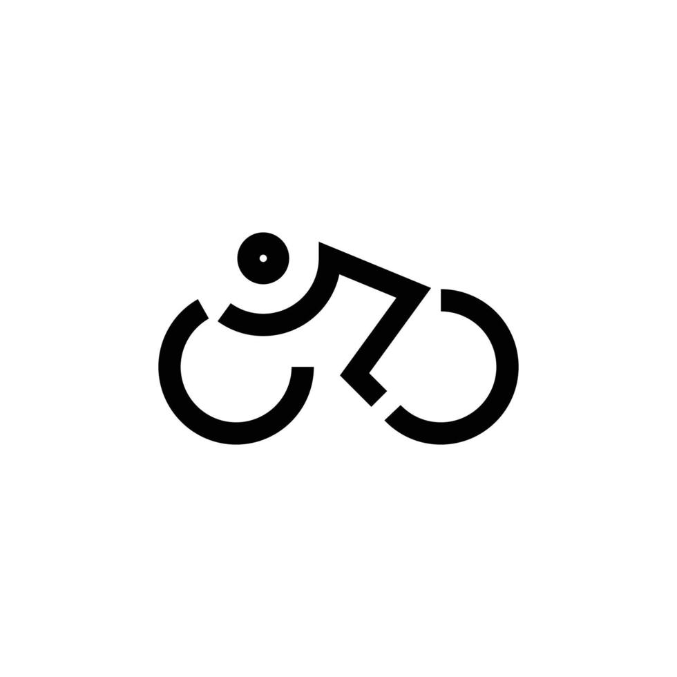 logotipo de motociclista infinito. logotipo de ciclista combinando el símbolo de infinito y la forma de bicicleta vector