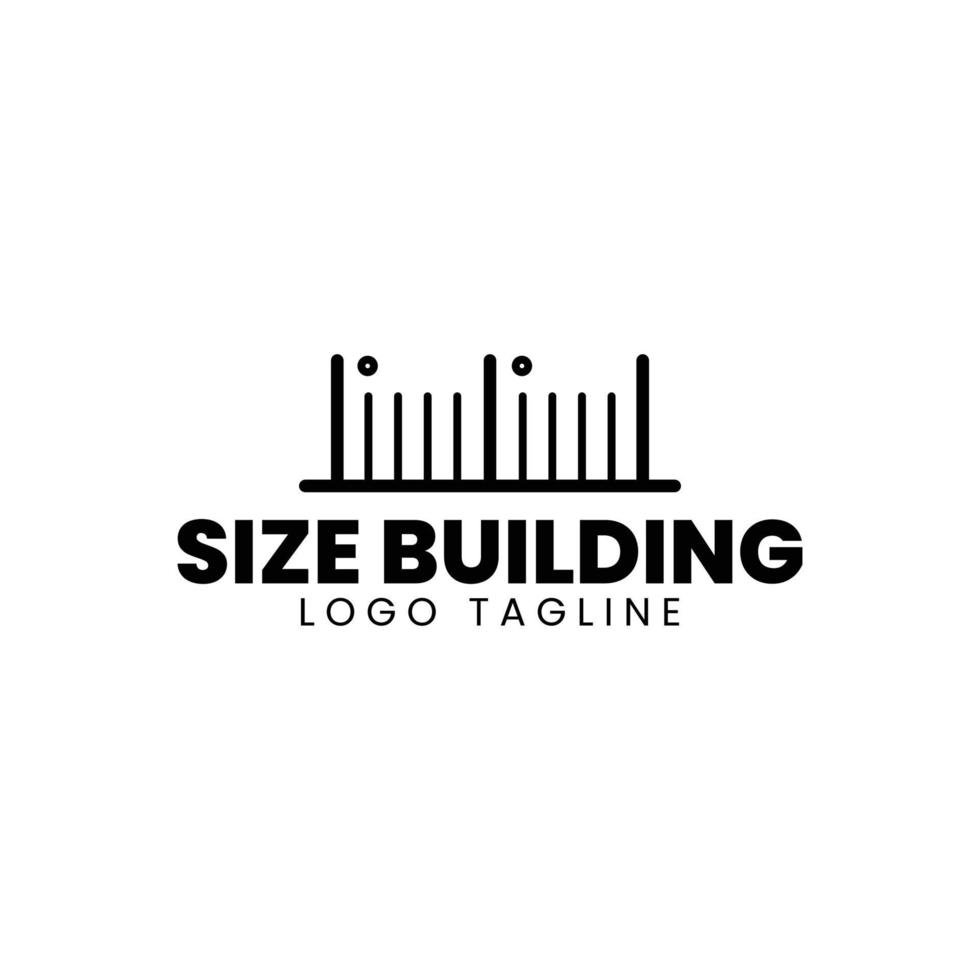 Size Building logo. logo for a size, size can be described for building, science and technology vector