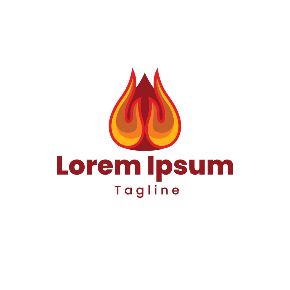 pray fervently. This logo is in the form of a fire symbol by forming two palms like praying vector