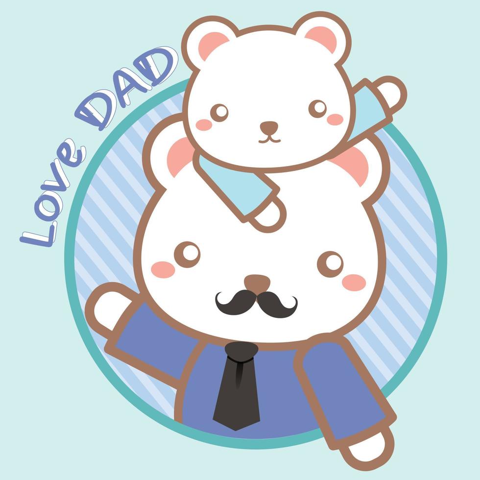 Webcute animal parent-child intimate time vector