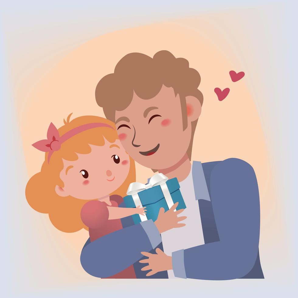 Happy interaction between father and child vector