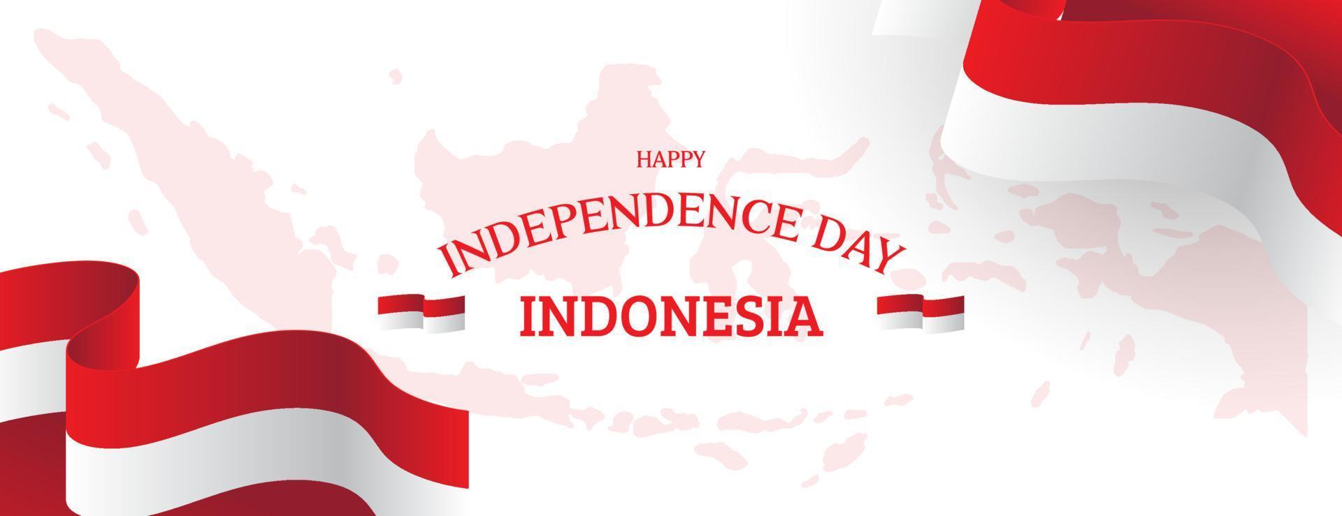 Indonesia Independence day banner background with indonesian flag. vector illustration