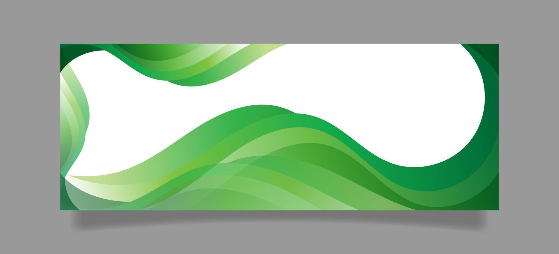 vector de plantilla de banner de diseño de estilo de onda verde elegante moderno.