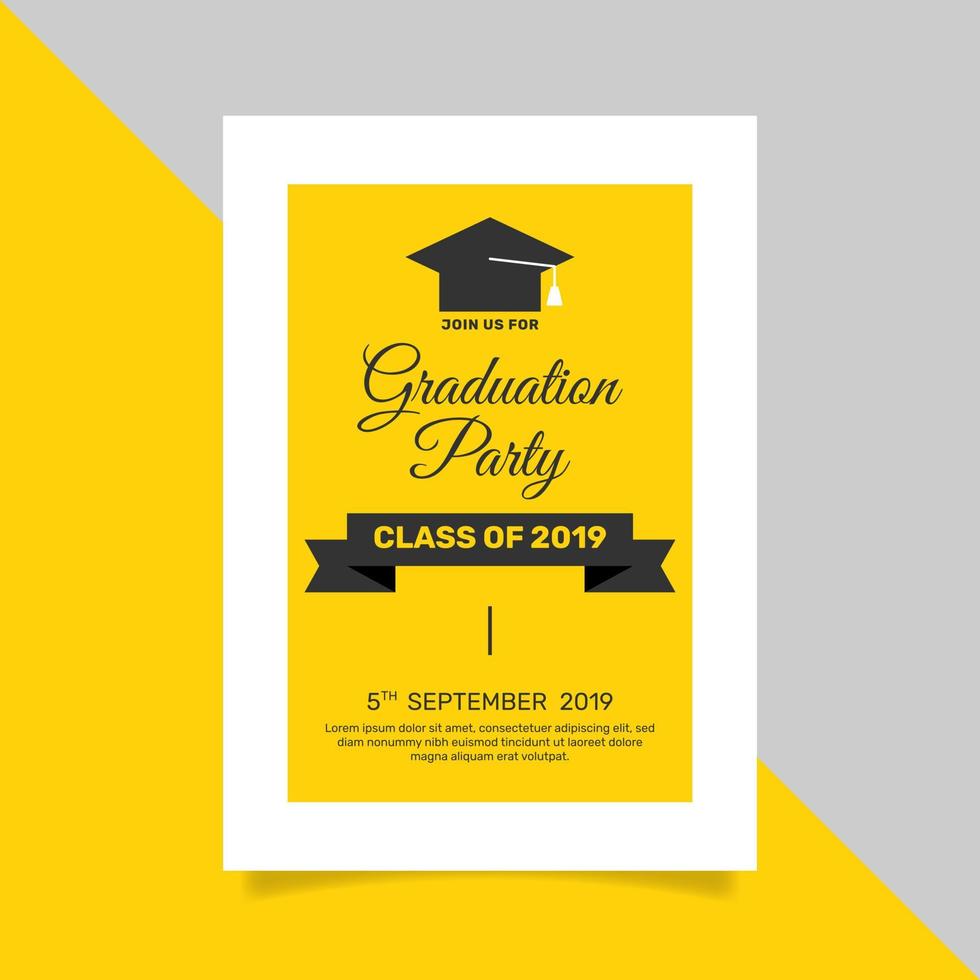 Classic graduation invitation template with flat design. - Vector. vector