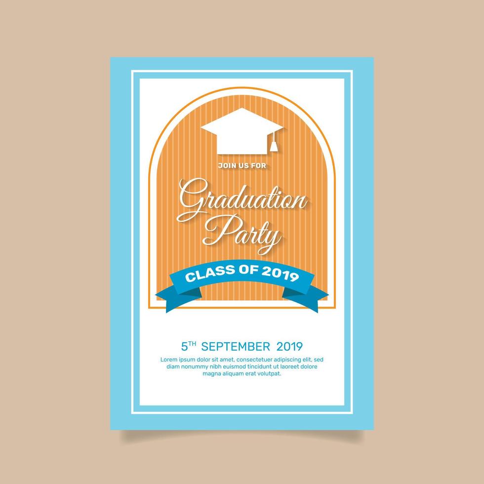 Classic graduation invitation template with flat design. - Vector. vector