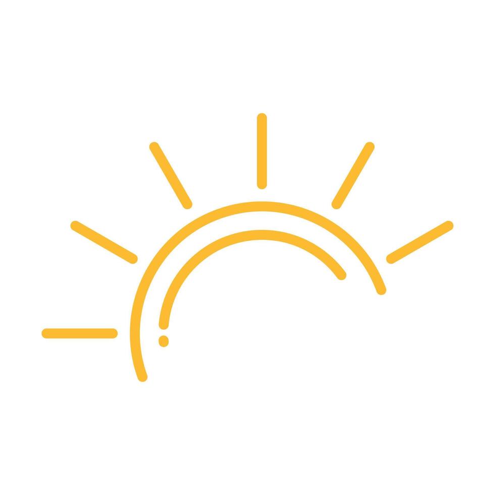 A half sun is setting downwards icon vector sunset concept for graphic design, logo, web site, social media, mobile app, ui illustration