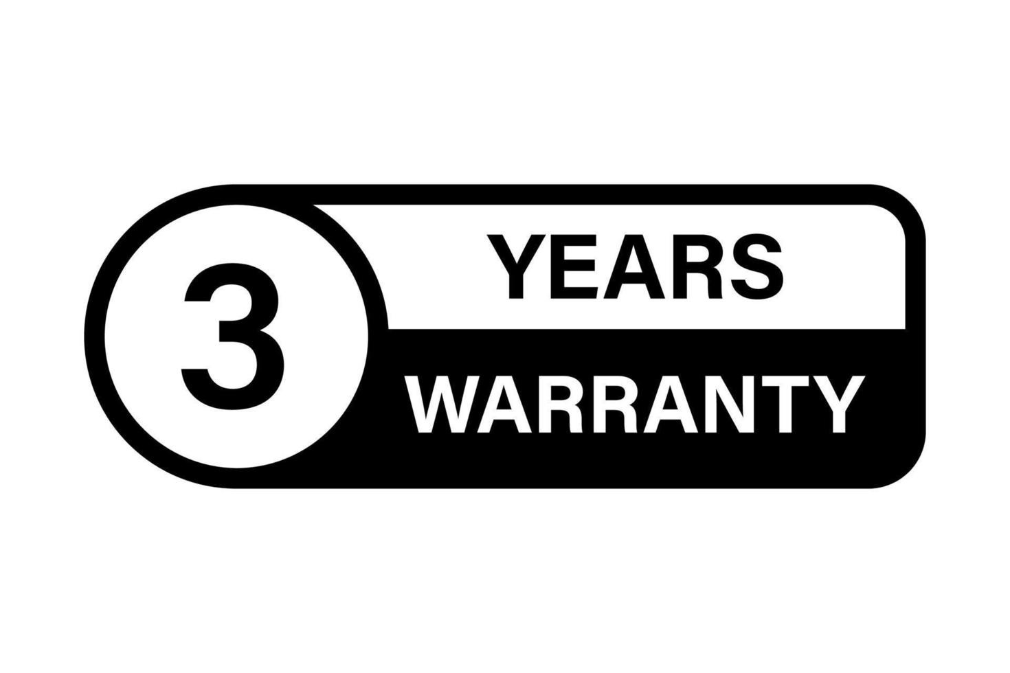 3 years warranty stamp icon vector for graphic design, logo, website, social media, mobile app, UI illustration