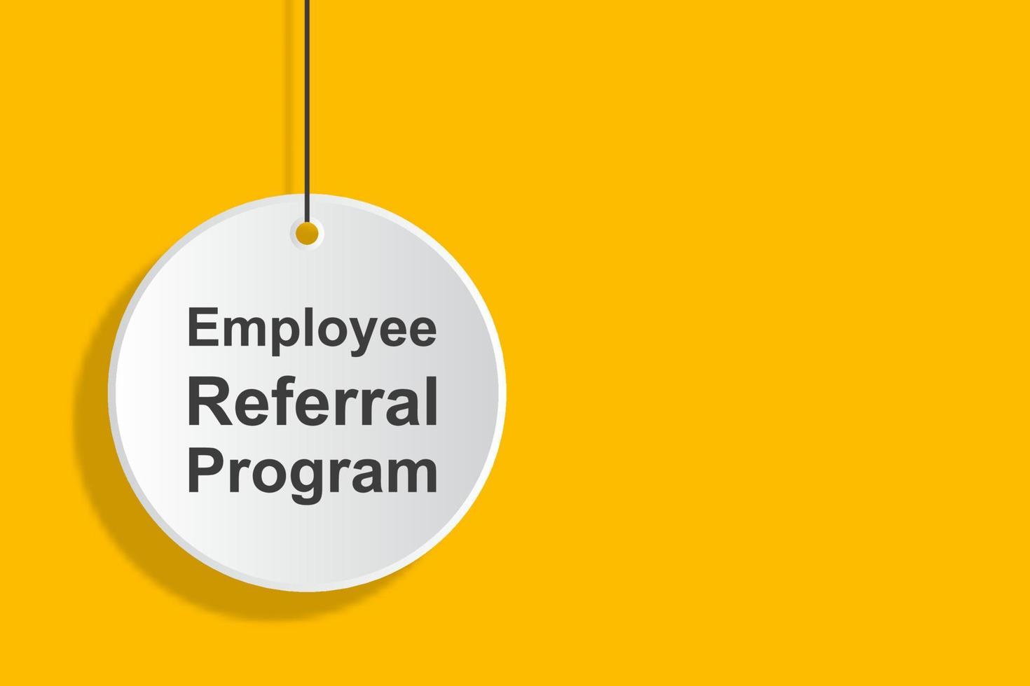 Employee referral program hanging sign vector human resource management concept for flyers, banners, presentations and posters.