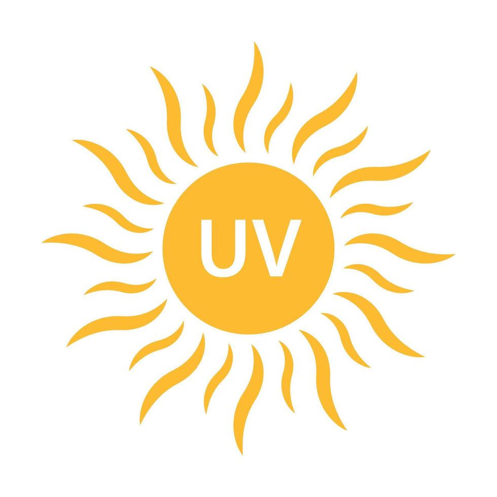UV radiation icon vector solar ultraviolet light symbol for graphic design, logo, web site, social media, mobile app, ui illustration.