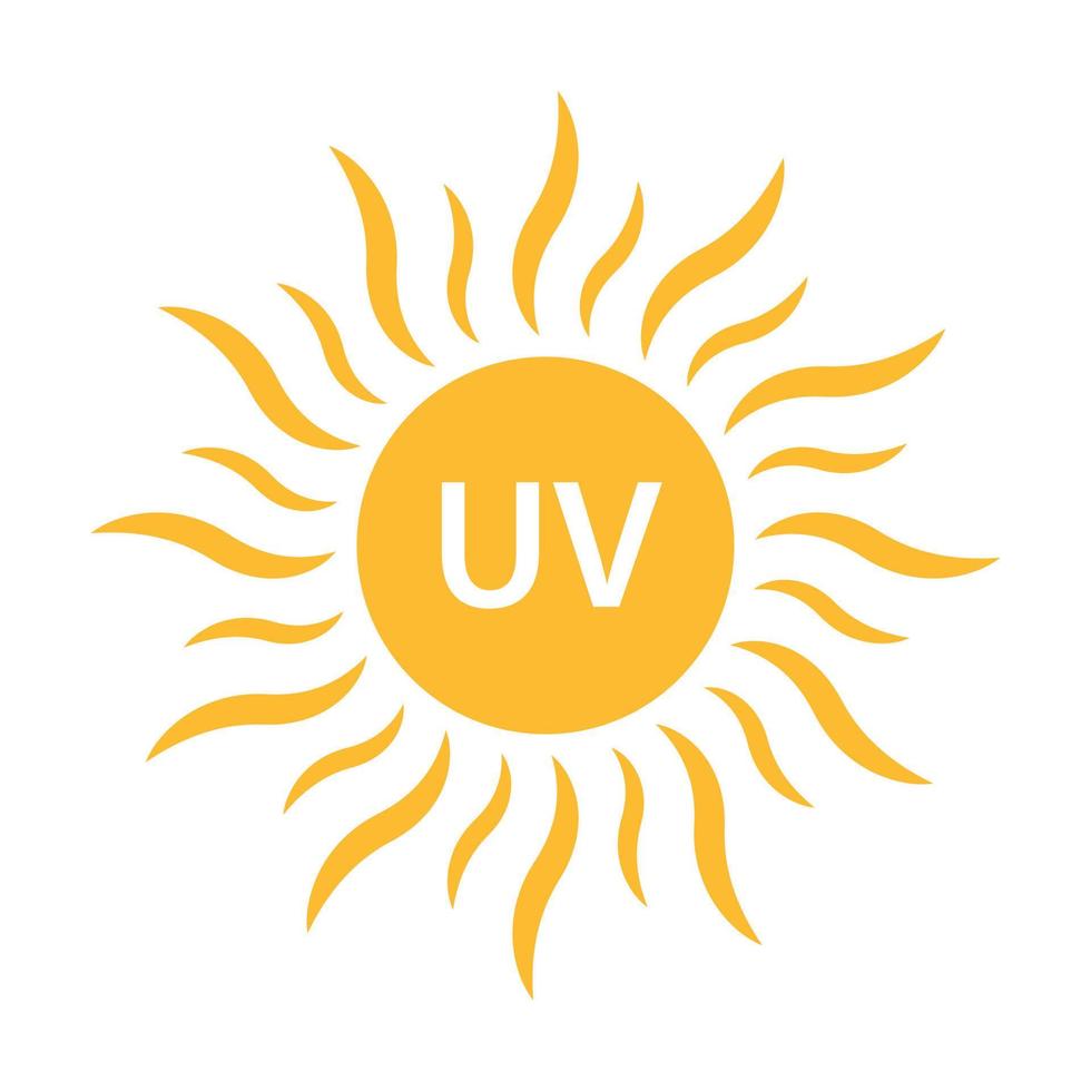 icono de radiación uv vector símbolo de luz ultravioleta solar para diseño gráfico, logotipo, sitio web, redes sociales, aplicación móvil, ilustración de interfaz de usuario.