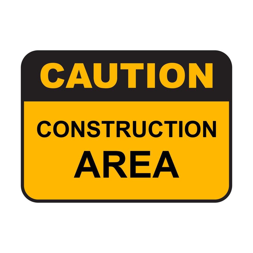 Caution construction area sign icon vector for graphic design, logo, website, social media, mobile app, UI illustration