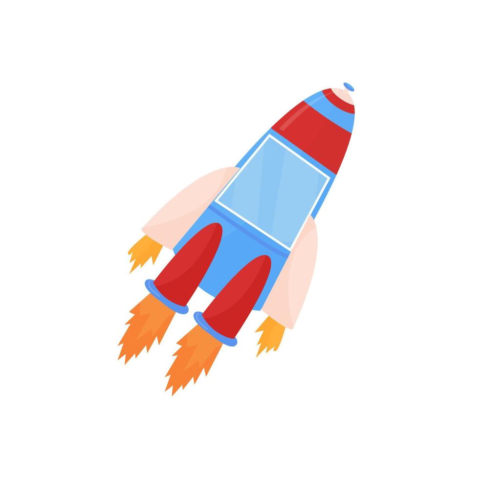 rocket isolated. Aircraft. Versatile design. spaceship is taking off. Vector illustration, flat
