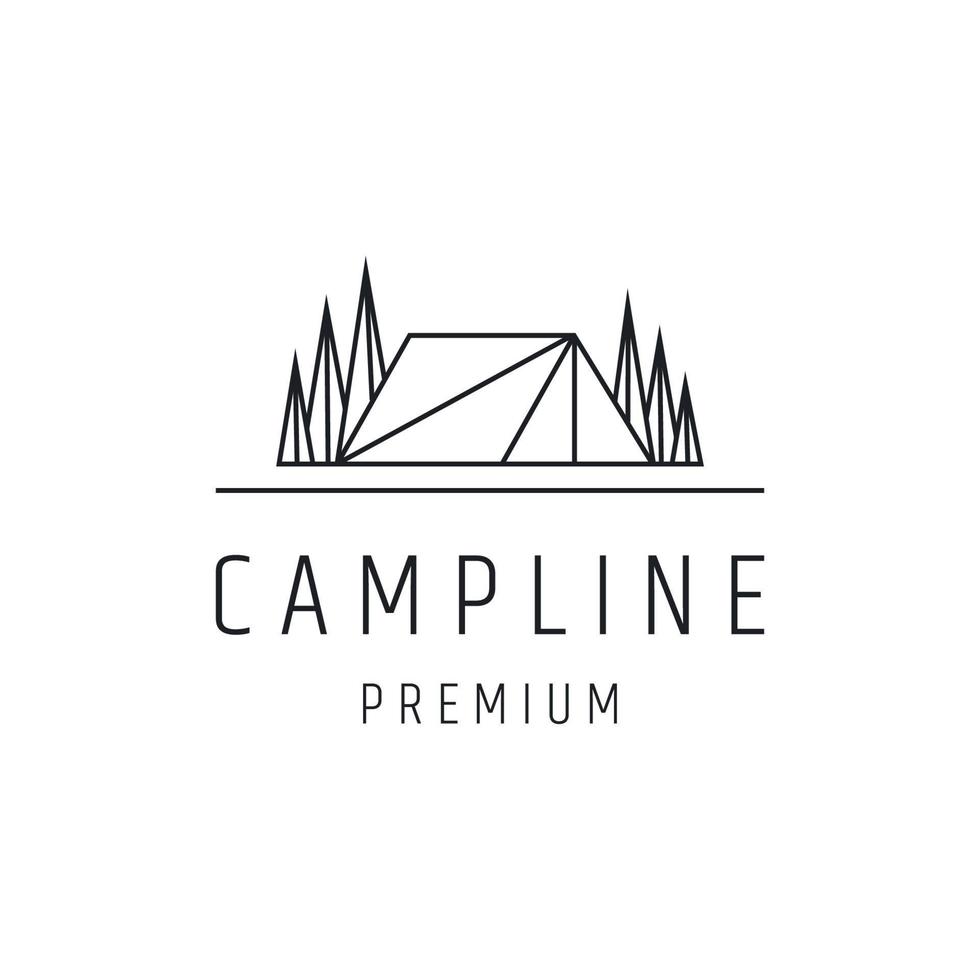 Camp Line Logo design with Line Art On White Backround vector